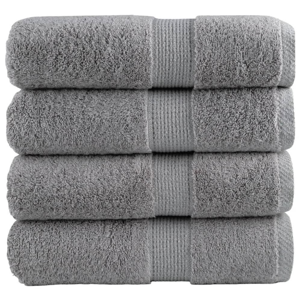 vidaXL Prosoape de baie premium SOLUND, 4 buc., gri, 30 x 30 cm, 600 g/m²