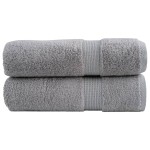 vidaXL Prosoape de duș premium SOLUND 2 buc gri 70x140cm 600 gsm vidaXL Prosoape de duș premium SOLUND 2 buc gri 70x140cm 600 gsm