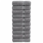 vidaXL Prosoape de duș premium SOLUND 10 buc gri 70x140cm 600 gsm vidaXL Prosoape de duș premium SOLUND 10 buc gri 70x140cm 600 gsm