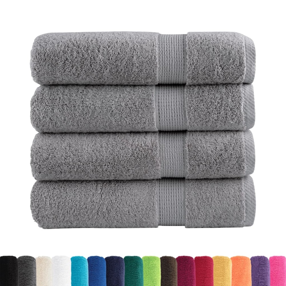 vidaXL Prosoape de baie premium SOLUND 4 buc gri 100x150cm 600gsm