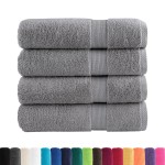 vidaXL Prosoape de baie premium SOLUND 4 buc gri 100x150cm 600gsm vidaXL Prosoape de baie premium SOLUND 4 buc gri 100x150cm 600gsm
