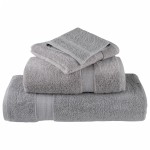 vidaXL Prosoape de baie premium SOLUND 10 buc gri 100x150cm 600gsm vidaXL Prosoape de baie premium SOLUND 10 buc gri 100x150cm 600gsm