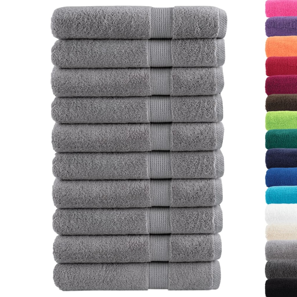 vidaXL Prosoape de saună premium SOLUND 10 buc gri 80x200cm 600gsm