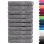 vidaXL Prosoape de saună premium SOLUND 10 buc gri 80x200cm 600gsm