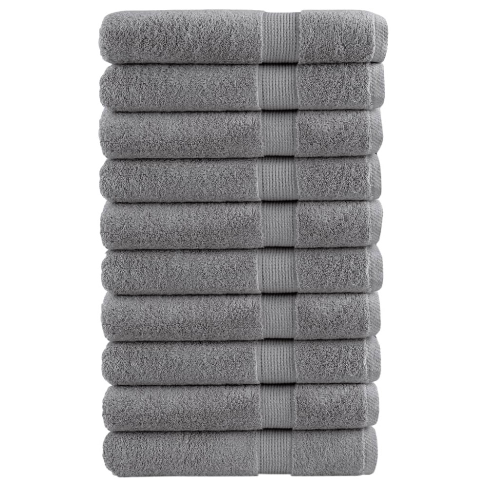 vidaXL Prosoape de saună premium SOLUND 10 buc gri 80x200cm 600gsm