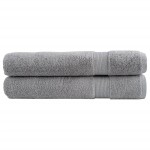 vidaXL Prosoape premium SOLUND 2 buc gri 100x200cm 600gsm vidaXL Prosoape premium SOLUND 2 buc gri 100x200cm 600gsm