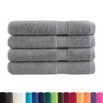 vidaXL Prosoape premium SOLUND 4 buc gri 100x200cm 600gsm vidaXL Prosoape premium SOLUND 4 buc gri 100x200cm 600gsm