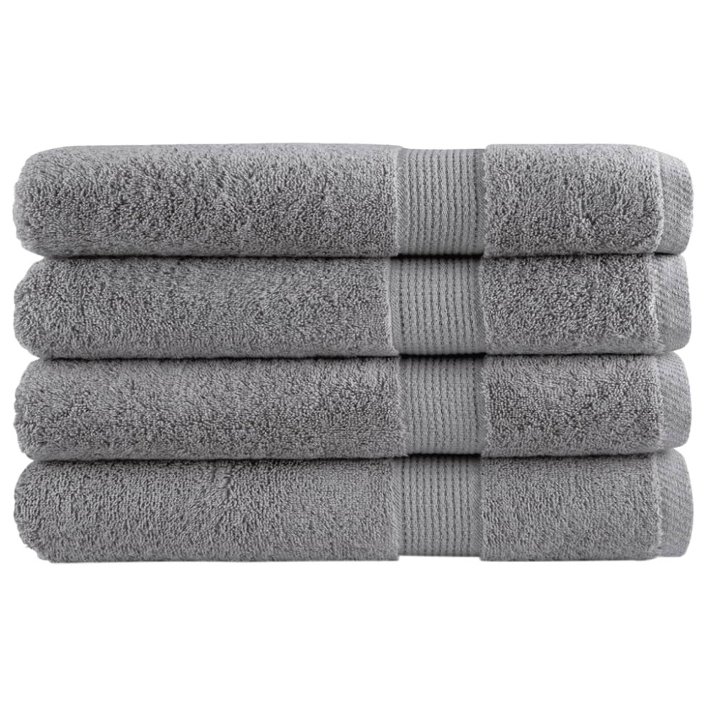 vidaXL Prosoape premium SOLUND 4 buc gri 100x200cm 600gsm