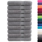 vidaXL Prosoape premium SOLUND 10 buc gri 100x200cm 600gsm vidaXL Prosoape premium SOLUND 10 buc gri 100x200cm 600gsm
