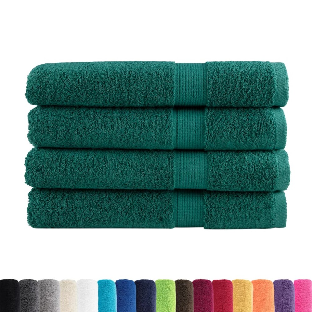 vidaXL Prosoape premium SOLUND 4 buc. verde 100x200 cm 600 gsm