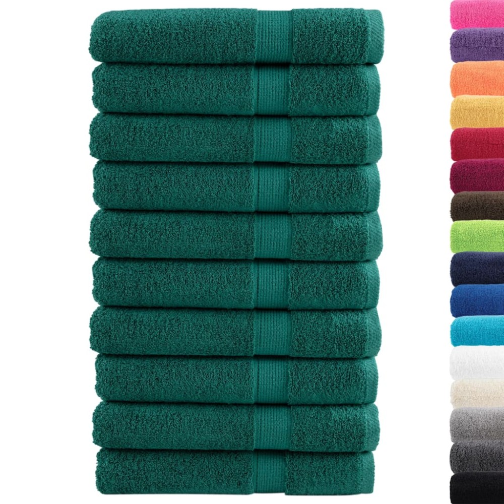 vidaXL Prosoape premium SOLUND 10 buc. verde 100x200 cm 600 gsm