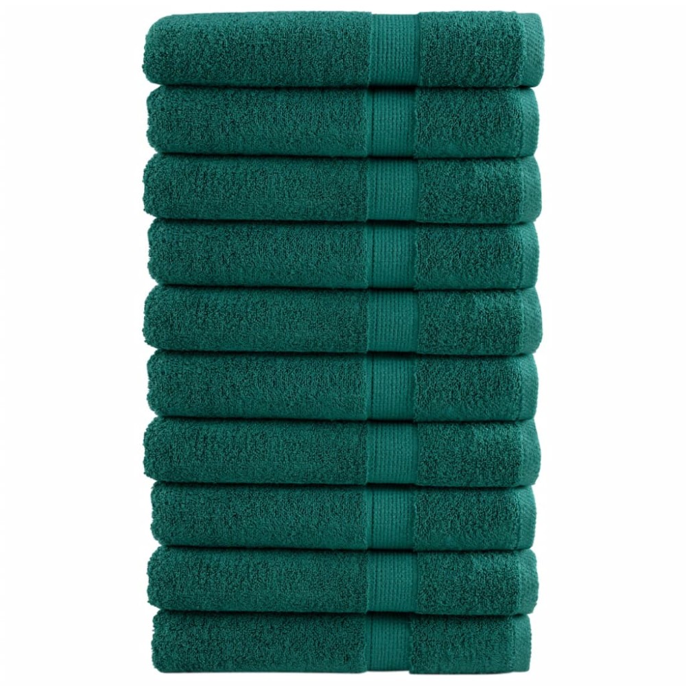 vidaXL Prosoape premium SOLUND 10 buc. verde 100x200 cm 600 gsm