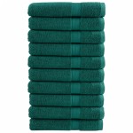 vidaXL Prosoape premium SOLUND 10 buc. verde 100x200 cm 600 gsm