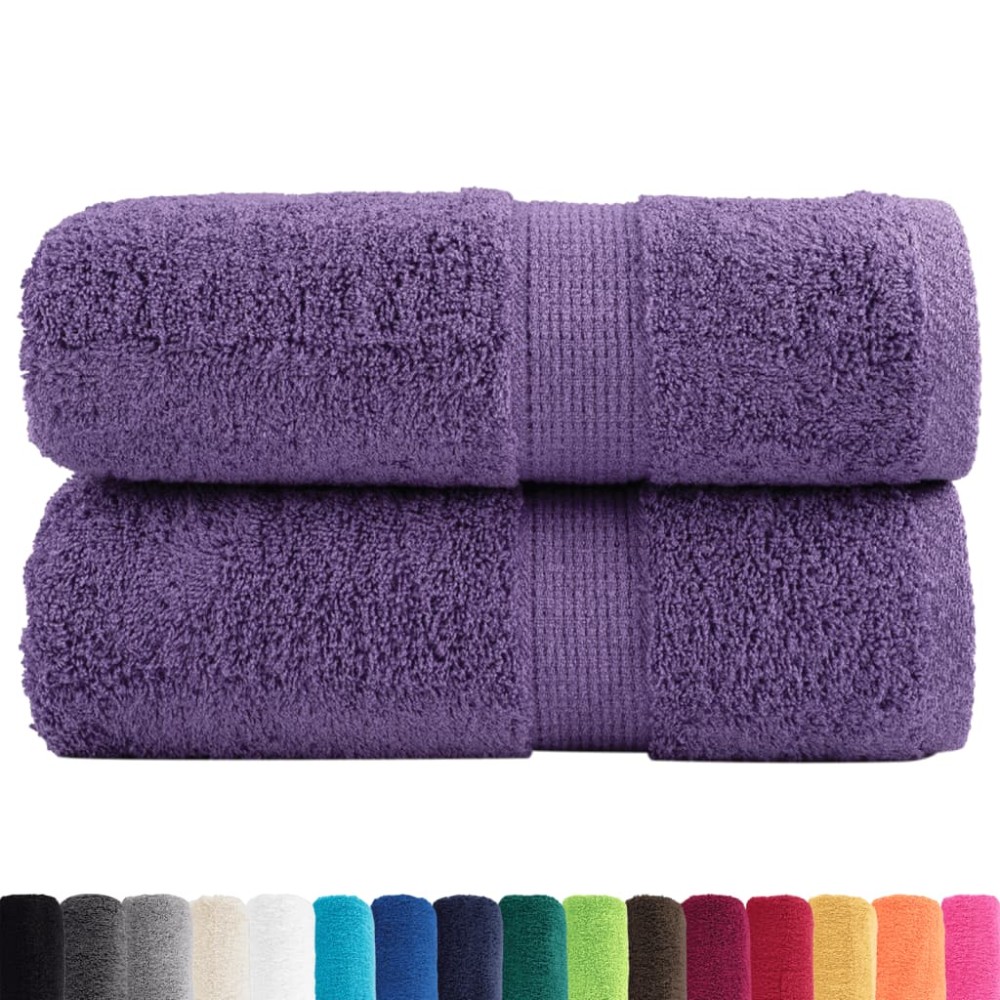 vidaXL Prosoape de baie premium SOLUND, 2 buc., violet, 30x30 cm, 600 g/m²