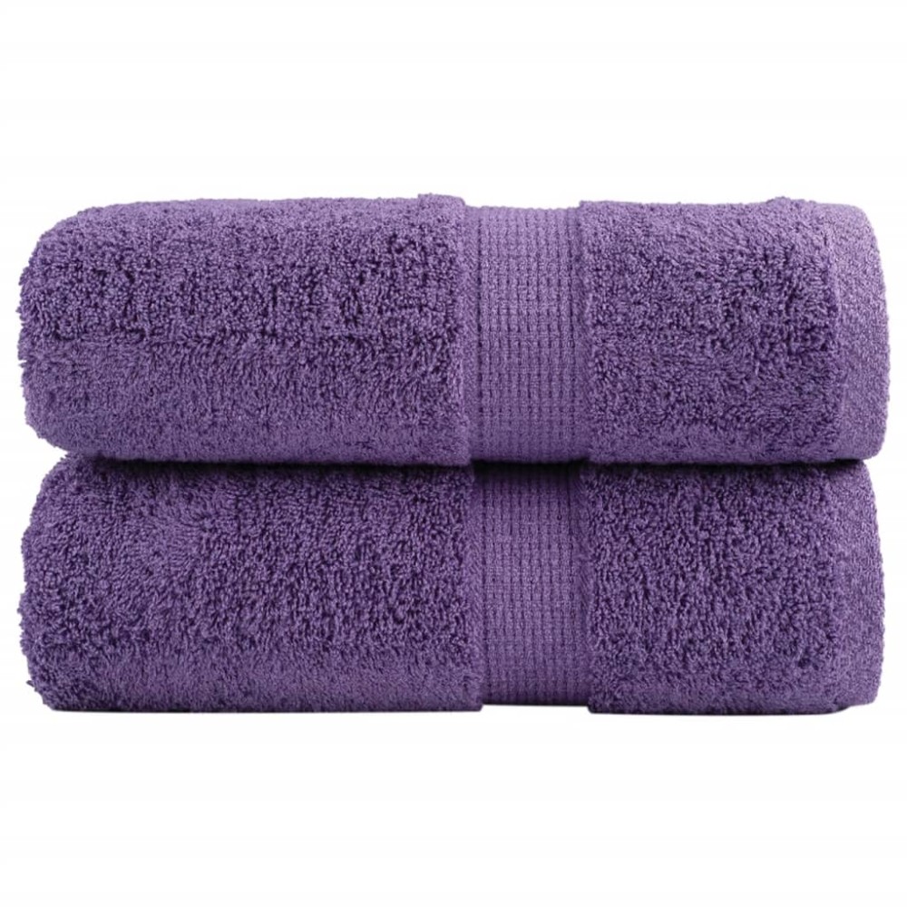 vidaXL Prosoape de baie premium SOLUND, 2 buc., violet, 30x30 cm, 600 g/m²
