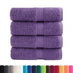 vidaXL Prosoape de baie premium SOLUND, 4 buc., violet, 30x30 cm, 600 g/m² vidaXL Prosoape de baie premium SOLUND, 4 buc., violet, 30x30 cm, 600 g/m²