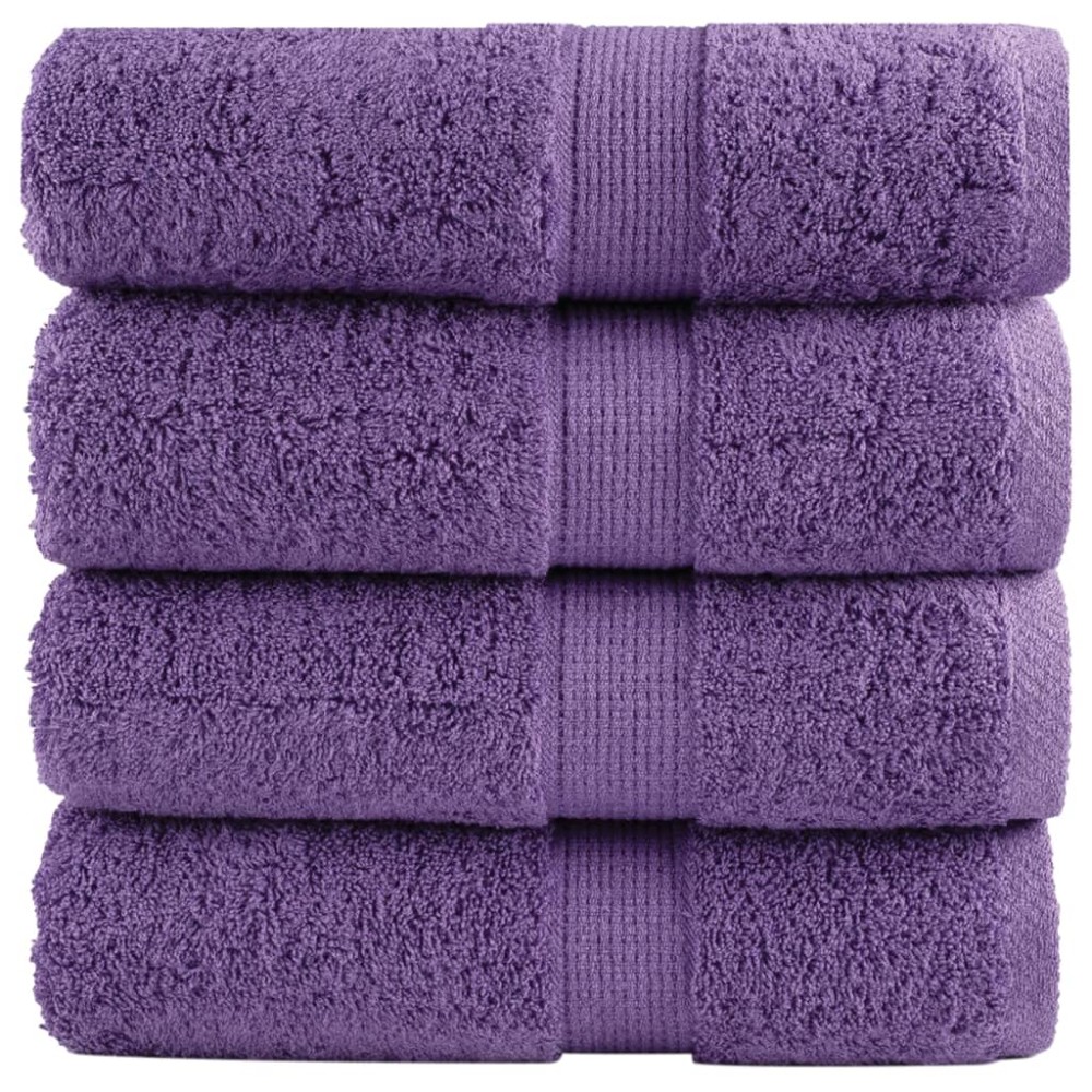 vidaXL Prosoape de baie premium SOLUND, 4 buc., violet, 30x30 cm, 600 g/m²