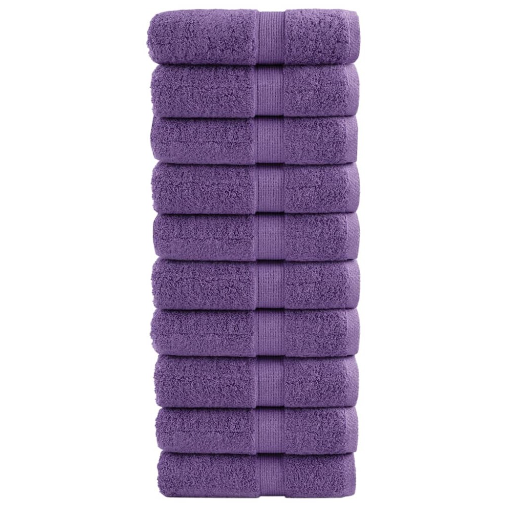 vidaXL Prosoape de baie premium SOLUND, 10 buc., violet, 30x30 cm, 600 g/m²