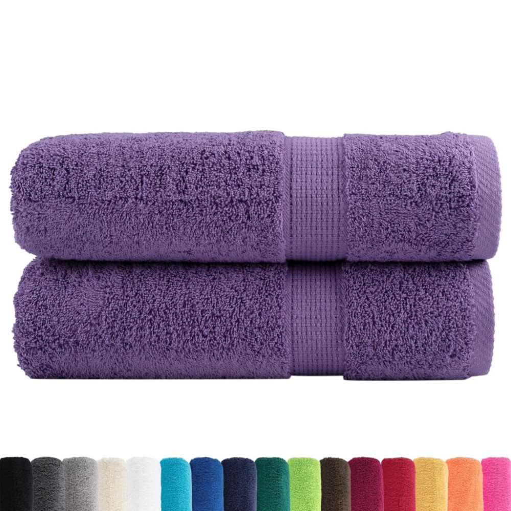 vidaXL Prosoape de duș premium SOLUND 2 buc. violet 70x140 cm 600 gsm