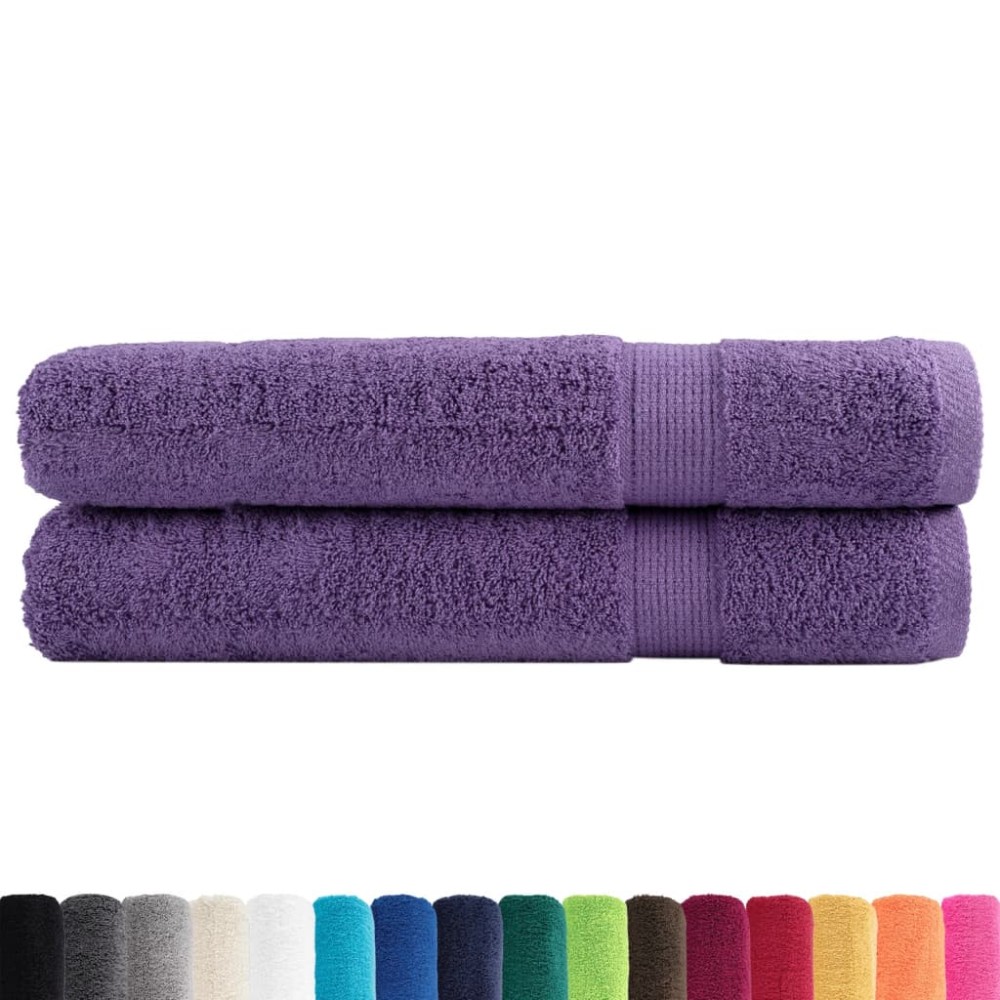 vidaXL Prosoape premium SOLUND 2 buc. violet 100x200 cm 600 gsm