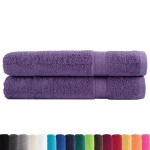 vidaXL Prosoape premium SOLUND 2 buc. violet 100x200 cm 600 gsm vidaXL Prosoape premium SOLUND 2 buc. violet 100x200 cm 600 gsm