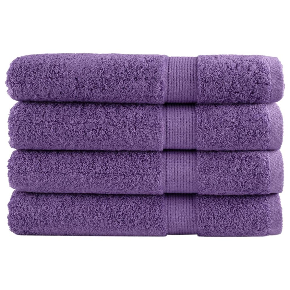 vidaXL Prosoape premium SOLUND 4 buc. violet 100x200 cm 600 gsm
