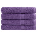 vidaXL Prosoape premium SOLUND 4 buc. violet 100x200 cm 600 gsm vidaXL Prosoape premium SOLUND 4 buc. violet 100x200 cm 600 gsm