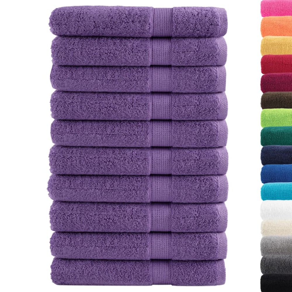 vidaXL Prosoape premium SOLUND 10 buc. violet 100x200 cm 600 gsm