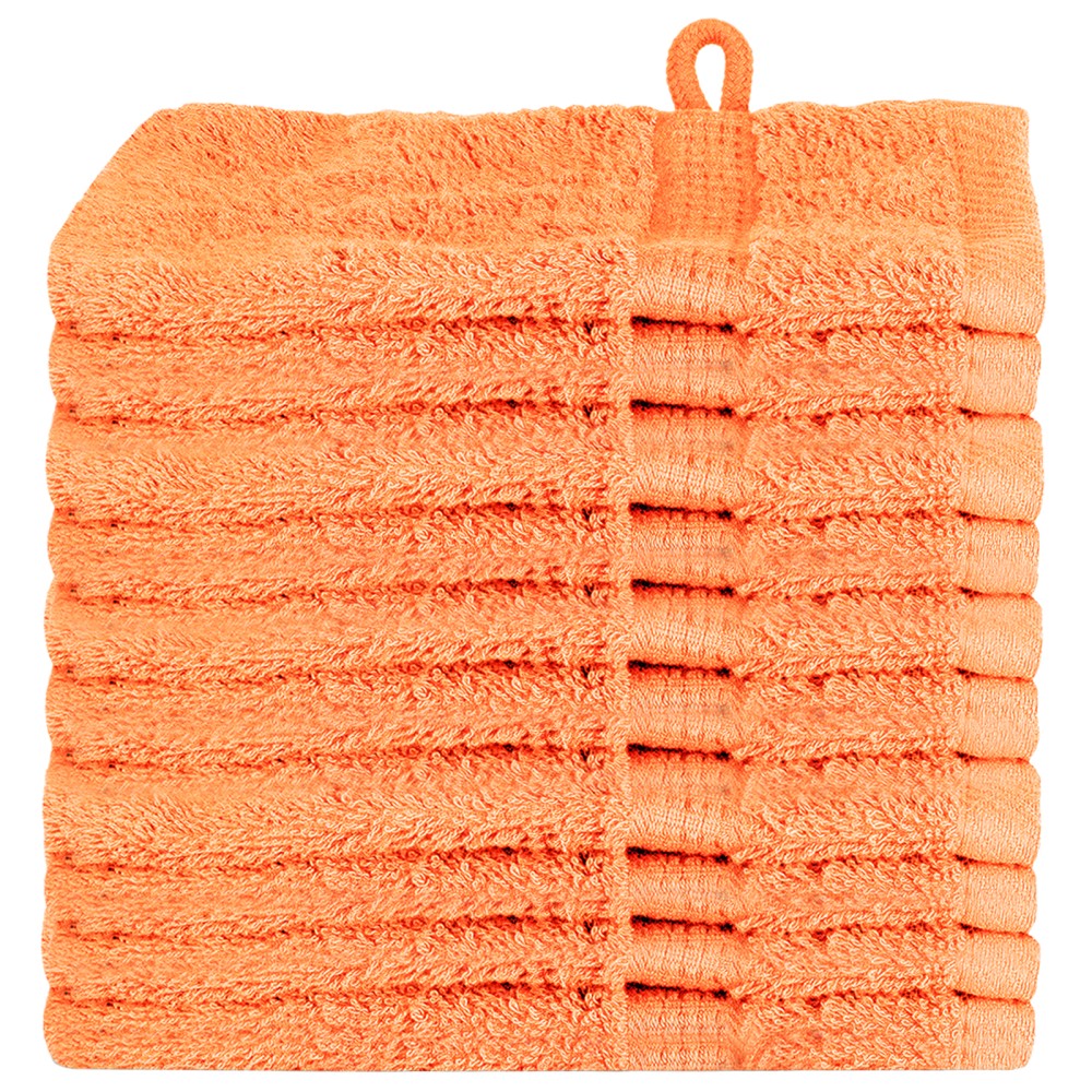 vidaXL Prosoape de baie 10 pcs Portocaliu 15 x 21 cm Bumbac