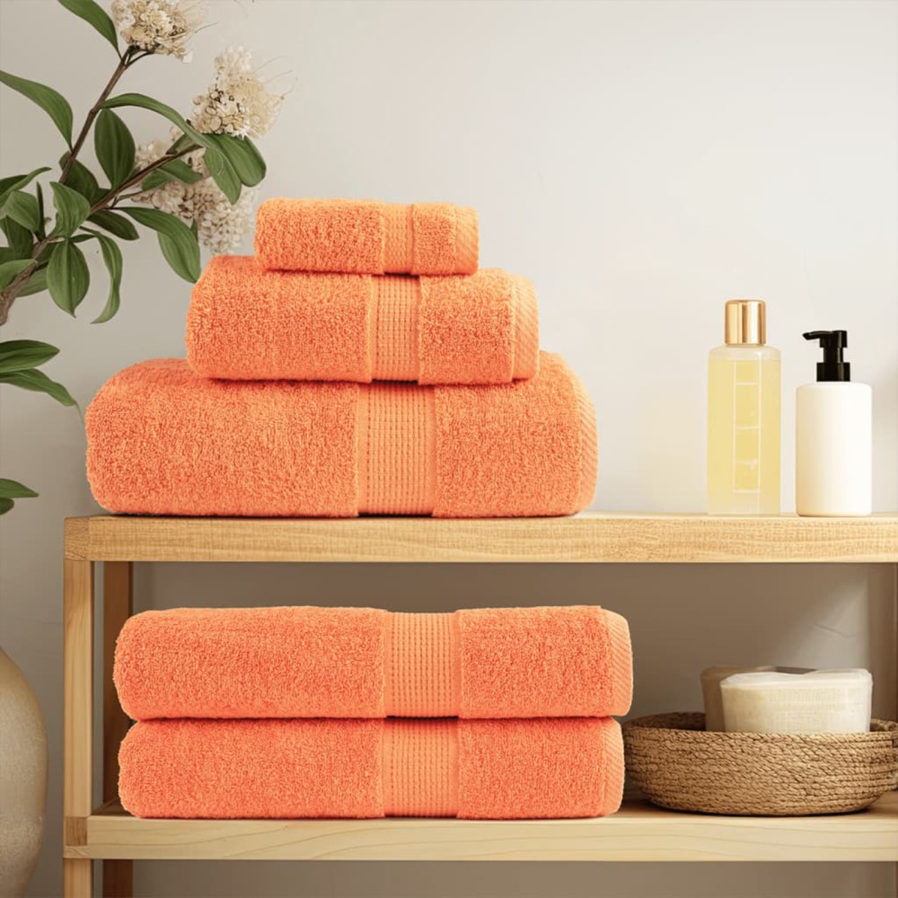 vidaXL Prosoape de baie 10 pcs Portocaliu 15 x 21 cm Bumbac