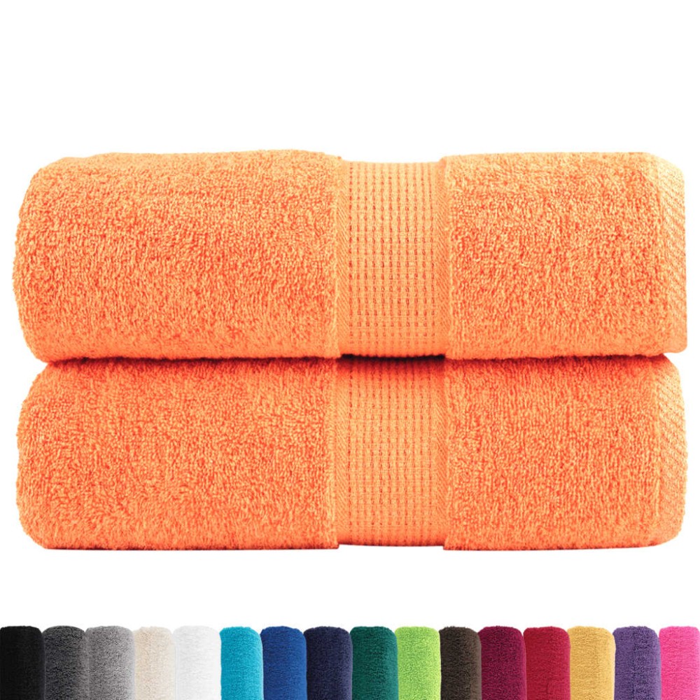 vidaXL Prosoape de baie premium SOLUND, 2 buc. portocalii, 30x30 cm, 600 g/m²