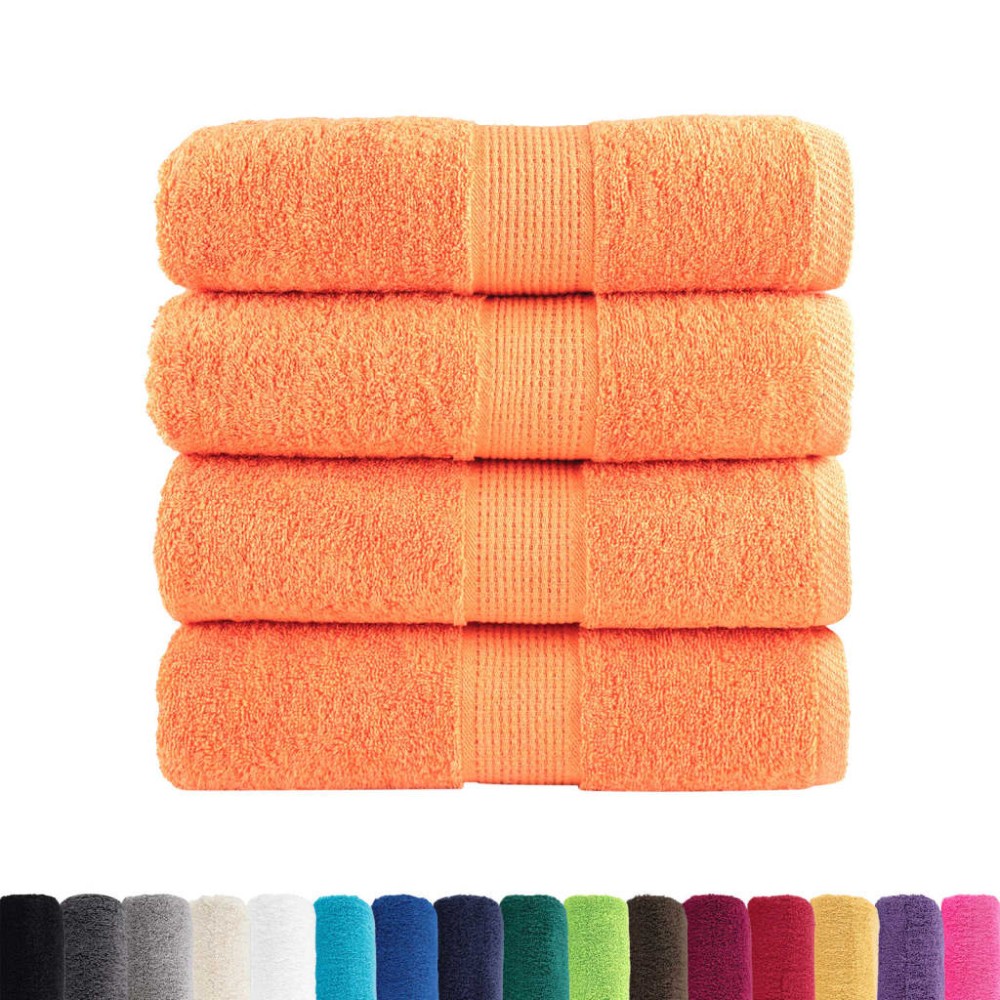 vidaXL Prosoape de baie premium SOLUND, 4 buc. portocalii, 30x30 cm, 600 g/m²