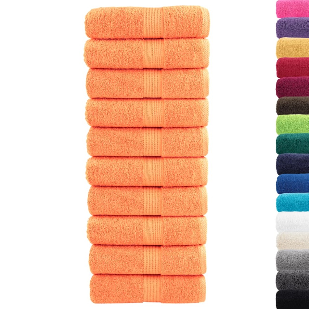 vidaXL Prosoape de baie premium SOLUND, 10 buc. portocalii, 30x30 cm, 600 g/m²