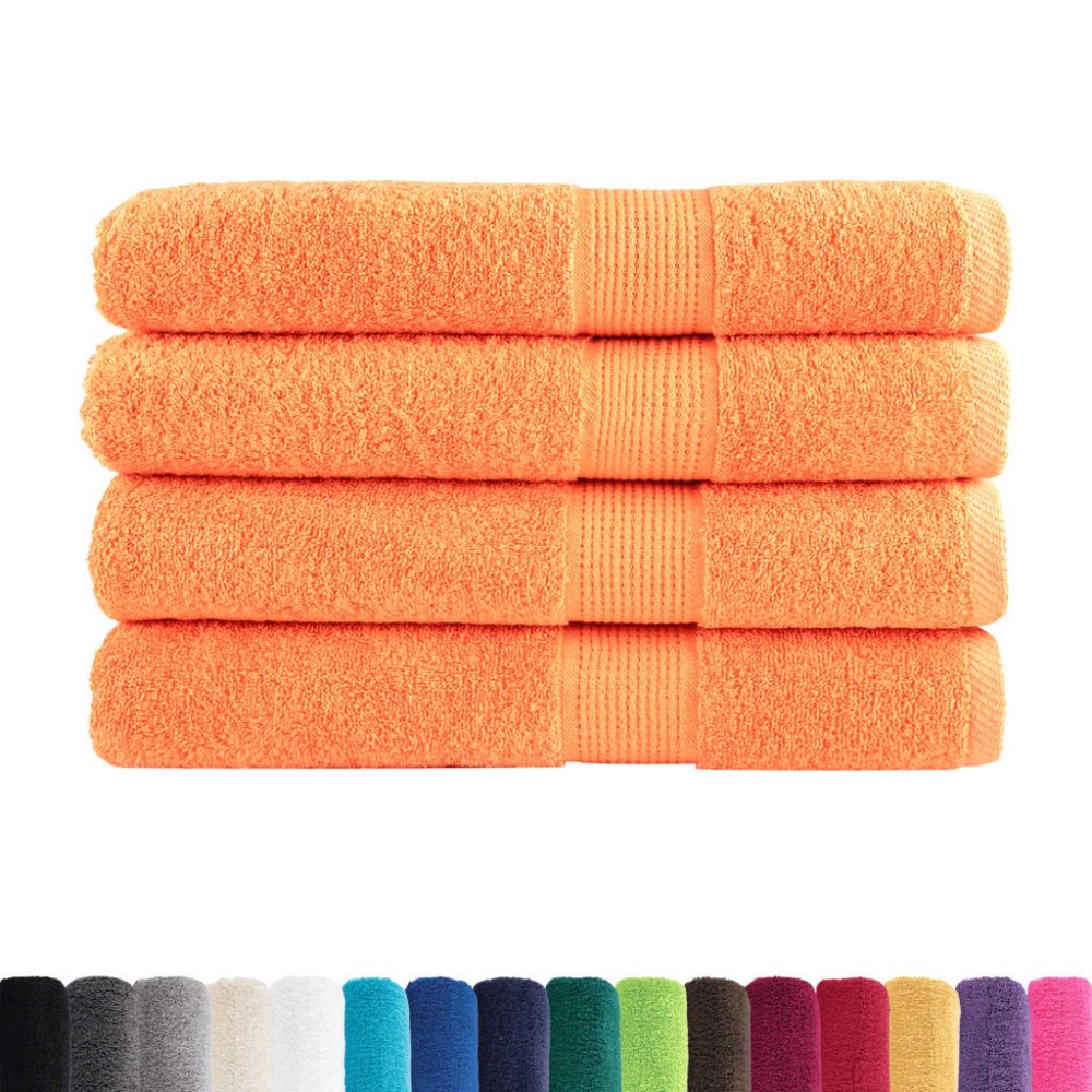 vidaXL Prosoape premium SOLUND 4 buc. portocaliu 100x200 cm 600 gsm