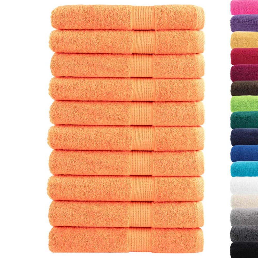 vidaXL Prosoape premium SOLUND 10 buc. portocaliu 100x200 cm 600 gsm