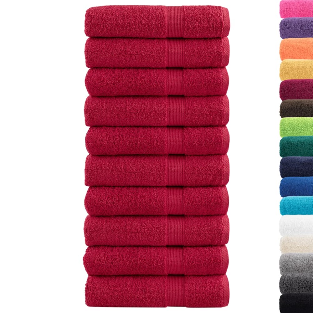 vidaXL Prosoape de duș premium SOLUND 10 buc. roșu 70x140 cm 600 gsm