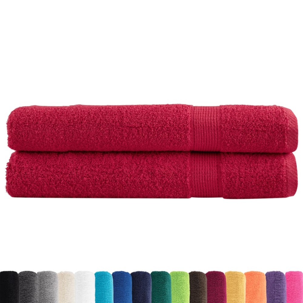 vidaXL Prosoape de saună premium SOLUND 2 buc. roșu 80x200 cm 600 gsm