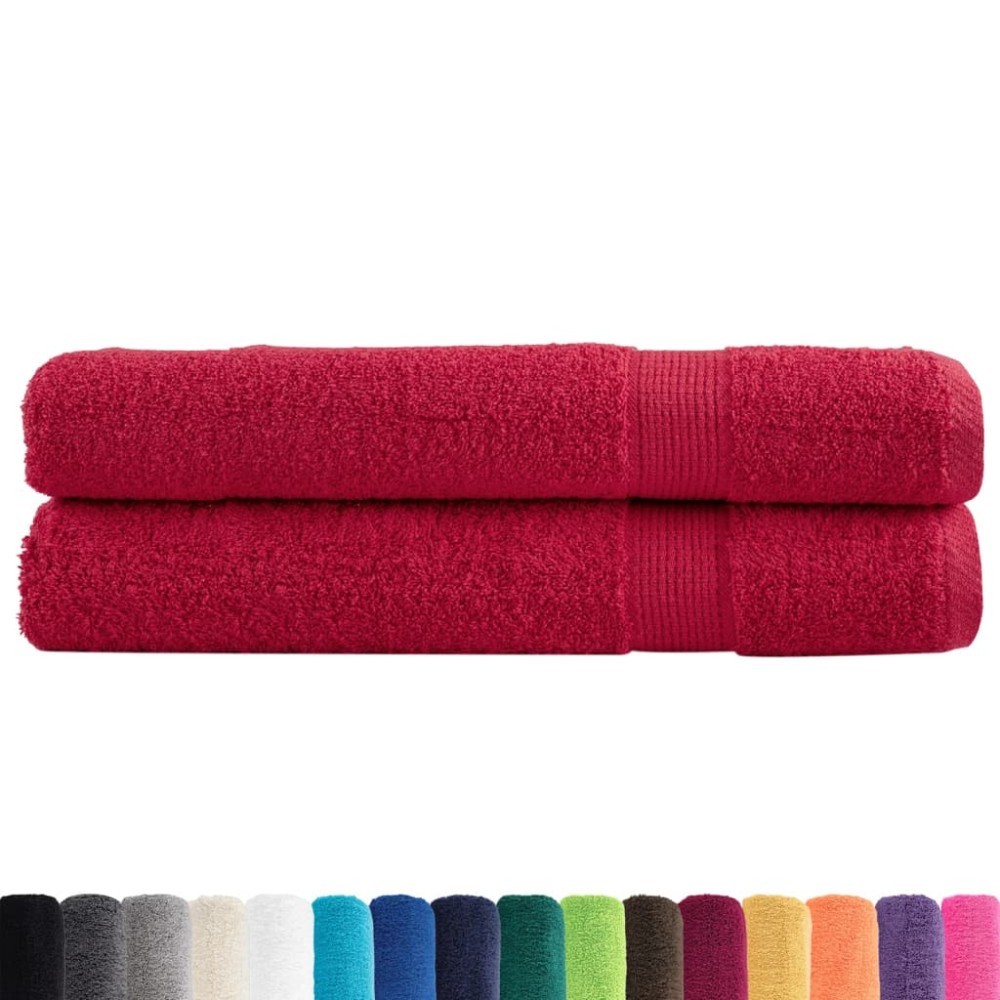 vidaXL Prosoape premium SOLUND 2 buc. roșu 100x200 cm 600 gsm
