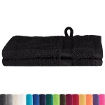 vidaXL Prosoape de baie 2 pcs Negru 15 x 21 cm Bumbac vidaXL Prosoape de baie 2 pcs Negru 15 x 21 cm Bumbac