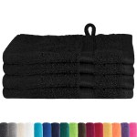 vidaXL Prosoape de baie 4 pcs Negru 15 x 21 cm Bumbac vidaXL Prosoape de baie 4 pcs Negru 15 x 21 cm Bumbac