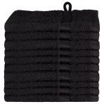 vidaXL Prosoape de baie 10 pcs Negru 15 x 21 cm Bumbac vidaXL Prosoape de baie 10 pcs Negru 15 x 21 cm Bumbac