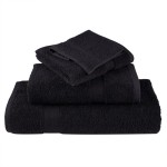 vidaXL Prosoape de baie 10 pcs Negru 15 x 21 cm Bumbac vidaXL Prosoape de baie 10 pcs Negru 15 x 21 cm Bumbac