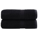 vidaXL Prosoape de baie premium SOLUND, 2 buc., negru, 30x30 cm, 600 g/m² vidaXL Prosoape de baie premium SOLUND, 2 buc., negru, 30x30 cm, 600 g/m²