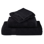 vidaXL Prosoape de baie premium SOLUND, 4 buc., negru, 30x30 cm, 600 g/m² vidaXL Prosoape de baie premium SOLUND, 4 buc., negru, 30x30 cm, 600 g/m²