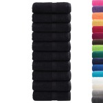 vidaXL Prosoape de baie premium SOLUND, 10 buc., negru, 30x30 cm, 600 g/m² vidaXL Prosoape de baie premium SOLUND, 10 buc., negru, 30x30 cm, 600 g/m²