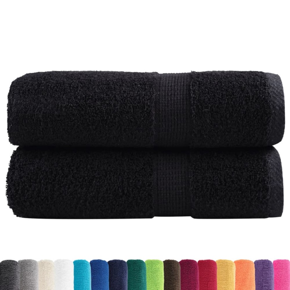 vidaXL Prosoape oaspeți premium SOLUND 2 buc. negru 30x50 cm 600 gsm
