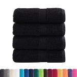 vidaXL Prosoape oaspeți premium SOLUND 4 buc. negru 30x50 cm 600 gsm vidaXL Prosoape oaspeți premium SOLUND 4 buc. negru 30x50 cm 600 gsm