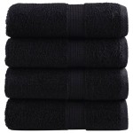 vidaXL Prosoape oaspeți premium SOLUND 4 buc. negru 30x50 cm 600 gsm vidaXL Prosoape oaspeți premium SOLUND 4 buc. negru 30x50 cm 600 gsm