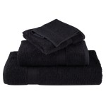 vidaXL Prosoape oaspeți premium SOLUND 4 buc. negru 30x50 cm 600 gsm vidaXL Prosoape oaspeți premium SOLUND 4 buc. negru 30x50 cm 600 gsm