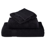 vidaXL Prosoape de mâini premium SOLUND 2 buc. negru 50x100 cm 600 gsm vidaXL Prosoape de mâini premium SOLUND 2 buc. negru 50x100 cm 600 gsm